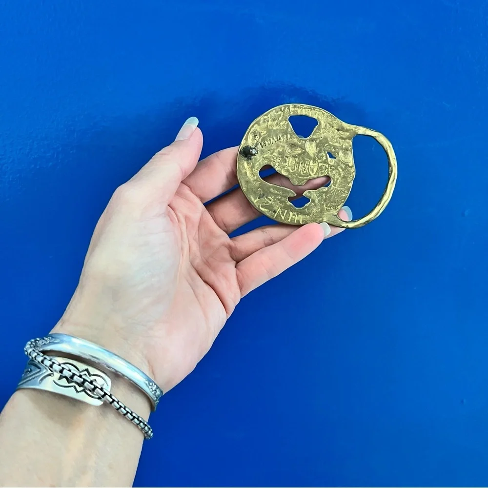 Vintage Belt Buckle Astrology Crab Cancer 70s